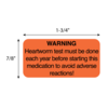 Nevs Warning:Heartworm Test Must Be Done Each Year7/8"x1-5/8"Flr Red &Black VW-0106